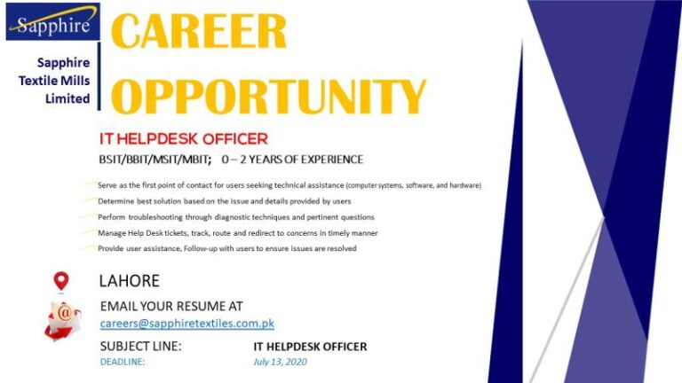 IT Helpdesk Officer WastaConsulting